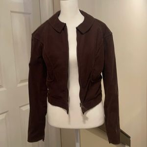 Brown cropped Jacket by Max Studio